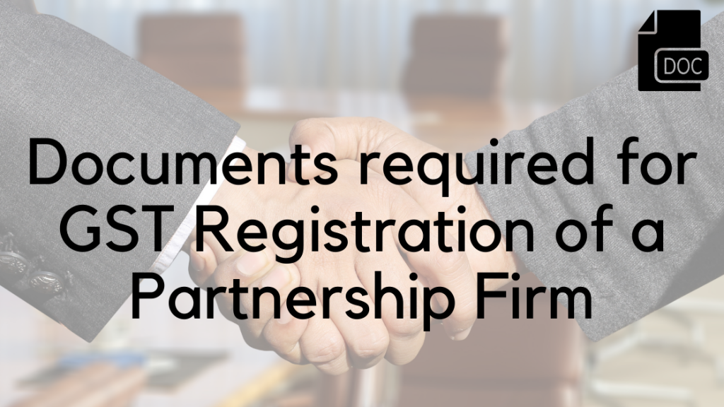 Partnership Firm GST Documents